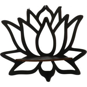 Cauc-Lotus &Eacute;tag&egrave;re D'angle Murale En Bois - &Eacute;tag&egrave;res Flottantes - Affichage Cristal - Style Boh&egrave;me - Sorci&egrave;res - Huile Essentielle - Pierre - &Eacute;tag&egrave;res De Rangement - Salon - Chambre &Agrave; Coucher - Neuf