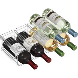 Ulteronixshop-Range Bouteille Frigo En Plastique Pour 8 Bouteilles, 2 Niveaux Empilable Porte Bouteille Vin, 42 X 20 X 12,5 Cm Casier &Agrave; Vin - Neuf