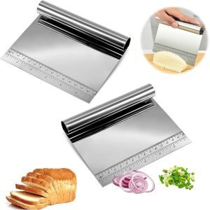 Kalanka-2 Pcs Pelle &Agrave; L&eacute;gumes, Spatule &Agrave; P&acirc;te, Spatule De Cuisine Universelle, Raclette En Acier Inoxydable, Grattoir De Cuisine, Coupe-P&acirc;te, Aide De Cuisine Pour Pain Fruits L&eacute;gumes Cuisson - Neuf