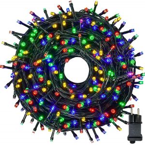 Guirlande Lumineuse Exterieure Intérieur 10m/100leds Guirlande Lumineuse Sapin En 8 Mode,Étanche Ip44,Minuterie,Fonction Mémoire,Deco Noel Exterieur Pour Chambre,Mariage,Fête,Multicolore - Neuf