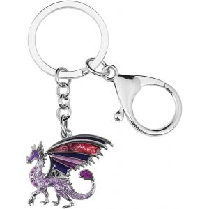 KAL-Porte-Clés Dragon Fantaisie En Émail Alliage De Zinc Dinosaure Bijoux Cadeaux Pour Femmes Filles Clé De Voiture Sac À Main Charms - Neuf