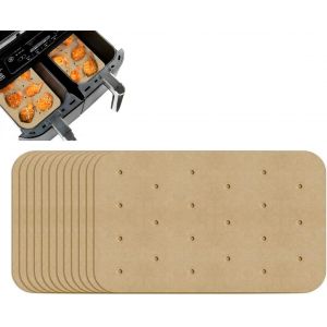 CHENG-Air Fryer Paper,100 St&uuml;ck Ungebleichtes Backpapier f&uuml;r Heissluftfriteuse Backpapier F&uuml;r Hei&szlig;luftfritteuse 5,5 x 8,5 Zoll Hei&szlig;luftfritteuse Backpapier f&uuml;r NinjaDZ201 Foodi Dual Air Fryer - Neuf