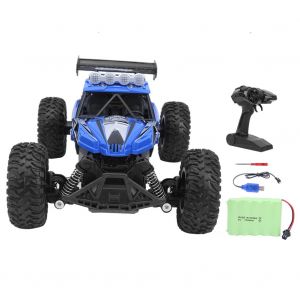 Voiture telecommandee rechargeable sans fil a chenilles 2,4 GHz, echelle 1/14, jouet bleu - Neuf