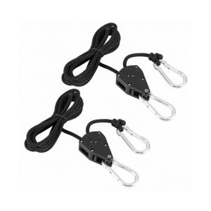 Lot De 2 Cordes À Cliquet Robustes De 1/8"" Pour Tentes, Ventilateurs Et Lampes De Culture - Réglables, Capacité De 105 Lb, Solution De Suspension Durable Et Polyvalente - Neuf