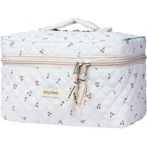 MAA-Grande Trousse de Maquillage, Sac Cosmétique de Voyage avec Fermeture éclair, Motif Floral Grand Capacité Trousse de Toilette pour Voyage pour Femme Fille - Neuf