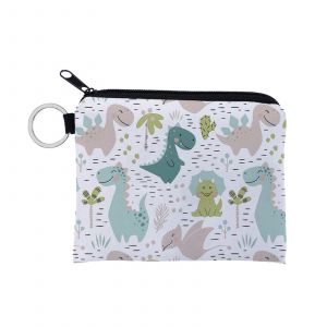 1 porte-monnaie dinosaure pour gar&ccedil;on et fille, joli porte-monnaie avec fermeture &eacute;clair, motif animal, petit portefeuille, porte-cartes, porte-cl&eacute;s - Neuf