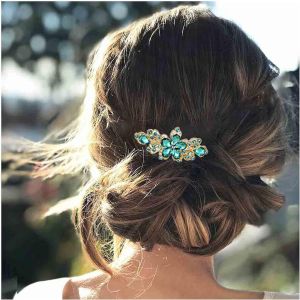 Barrette &Agrave; Cheveux En Strass Pour Mari&eacute;e - Accessoire De Cheveux Pour Femme Et Fille - Vert Clair - Neuf