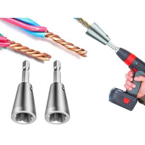 Outil de torsion de fil &eacute;lectrique pour perceuse - Kit de 2 connecteurs de fil - Neuf