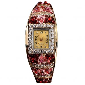 Montre-Bracelet A Quartz En Alliage Avec Cadran Carre Et Strass Pour Femme (6#) - Neuf