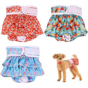 Couches Lavables Pour Chiennes (S), 3 Couches Réutilisables Pour Chiennes Et Chats, Culottes Super Absorbantes Réutilisables Pour Animaux En Chaleur Et Incontinence - Neuf
