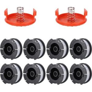 8 Pack Bobine Fil Coupe Bordure Compatible avec Black et Decker Coupe Bordures, A6481 A6485 1.65mm et 9.144m Longueur Bobine de Fil - Neuf