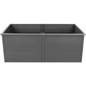 Bc-Elec - Shwrb005 Bac Potager Sur&eacute;lev&eacute; Jardini&egrave;re En Acier Galvanis&eacute; Poudr&eacute; 200x100x77cm  Anthracite Avec Rebord Anti Limaces - Neuf