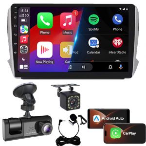 Autoradio GPS Android 10" SZSMART BZ1015 pour Peugeot 208 2008-2018 2Go+32Go Bluetooth 4G WiFi CarPlay cam&eacute;ra de recul + dashcam+microphone - Neuf