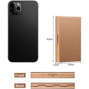 CAUC-Porte-Carte de Crédit Visite Métallique avec la Technologie de Blocage RFID,Cool Etui de Carte de Visite Slim Métal - 6 Slots pour Vos Cartes de Crédit - Neuf