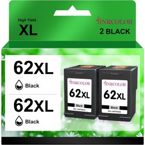 62XL Cartouche d'encre Remanufactur&eacute; pour Cartouche HP 62 Noir et Couleur XL pour Cartouche HP 62XL pour Envy 5640 5540 7640 5547 5548 5642 5644 OfficeJet 5740 5742 200 250 (2 Pack) - Neuf