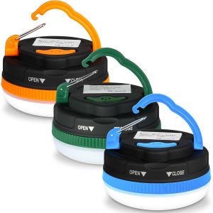 Camping Lights,Rechargeable Led Tent Light,4 Modes Usb Portable Sos Light With Magnetic Base And Hook Ip43 Waterproof For Outdoor,Hiking,Fishing,Power Cuts (3pc).[A391] - Neuf