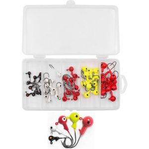 Kyaoayo-50pcs Leurre De Pêche Têtes Jig Hameçons Pointus Double Oeil Boule Tête Boules 2g 3.5g 5g 7g 10g Pour Perche Truite Eau Douce Eau Salée - Neuf
