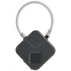 Cadenas intelligent a empreinte digitale, cadenas sans cle, cable metallique, chargement USB (noir) - Neuf