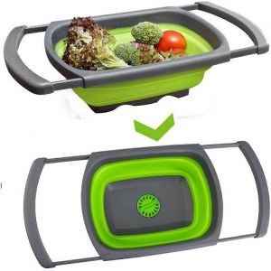 La Passoire Est Pliable,Avec Une Conception De Bouchon Rotatif,Un Panier De Vidange De Lavabo Pliant,Un Évier À Légumes / Fruits Avec - Neuf