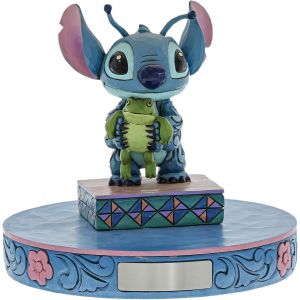 Sjzg-Disney Tradition Figurine - Stich Et Grenouille 4059741 R&eacute;sine, Multicolore, 9,5 X 5 X 9,5 Cm - Neuf