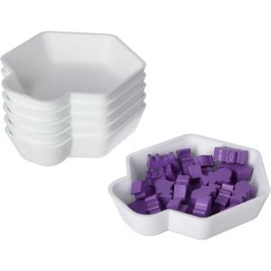 Feldherr Shell Bols à jetons - 6 Plateaux à jetons colorés pour Accessoires de Jeux de société, jetons, meeples et Autres Petits Objets, Couleur:White - Neuf