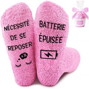Kalanka-Cadeau Femme Noël Chaussettes Rigolotes Pour Petite Amie Épouse Fille Maman Socks Humour Personnalisé Chaudes Polaire Hiver Rose Coffret Cadeux Chocolat Cadeau Pour Saint-Valentin Anniversair - Neuf