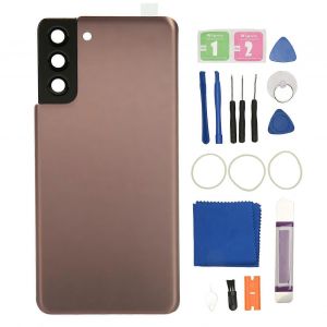 Couvercle En Verre Arri&egrave;re De Remplacement Pour Samsung Galaxy S21 Plus Couvercle De Porte En Verre Arri&egrave;re Avec Objectif De Cam&eacute;ra Pr&eacute;-Install&eacute; Marron - Neuf