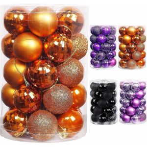 Boule De No&euml;l Ornements De Pr&eacute;-Cordes D&eacute;corations D'Arbre De No&euml;l &Agrave; L'Orange De Vacances Boules Suspendues - Neuf