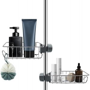 &Eacute;tag&egrave;re Douche Sans Percage Inox, 2pcs Porte Savon &Eacute;tag&egrave;re Salle de Bain Serviteur Douche pour Shampooing, Support de Rangement pour Salle de Bain Cuisine - Neuf