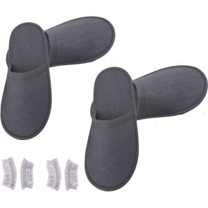 Kalanka-Chaussons Invités,2 Paires Pantoufles Pour Invités,Chaussons Jetables En Coton Épais,Chaussons Hotel De Qualité Supérieure,Pantoufles Intérieur Et Antidérapants Pour Hommes Et Femmes - Neuf