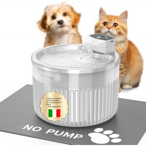 Chenquansarl-Fontaine Pour Chat Sans Fil, Fontaine Pour Animaux De Compagnie De 3 Litres, Capteur De Mouvement Et 3 Modes, Distributeur D'eau Pour Animaux De Compagnie (Blanc-48, Grand) - Neuf