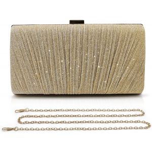 RFCBC-Pochettes et Clutches Femme Pochette Ceremonie Mariage Petit Sac a Main Chaine Pochette Soiree Femme Chic Sac Paillettes avec Bandouliere (Or) - Neuf