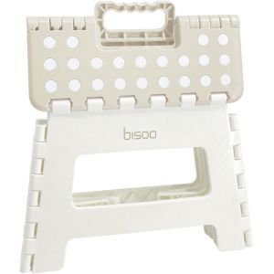 SUBZONAL-Bisoo Tabouret Pliant - Marche Pied Enfant - Tabouret Pliable Portable en Plastique - Marche Pied Pliable pour Salle de Bains et Cuisine - S&ucirc;r et Pratique pour Filles & Gar&ccedil;ons - 22 cm Cr&egrave;me - Neuf