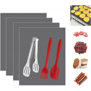 Ayuhr-Lot De 4 Plateaux Déshydratants En Silicone Pour Fruits Avec Grattoir En Silicone, Brosses, Clips Compatibles Avec Cosori Cp267-Fd Pour Fruits, Viande, Légumes, Herbes, Qualité Alimentaire, San - Neuf