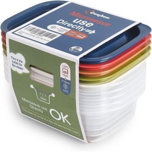Boîte De Rangement Pour Aliments,Boîte De Rangement Pour Préparation De Repas, ,Empilable Avec Évent À Vapeur,Passe Au Micro-Ondes Et Au Lave-Vaisselle,400 Ml,Lot De 5 - Neuf
