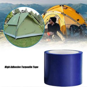 (Bleu) Ruban de réparation de bâche, 8 x 500 cm, ruban de réparation universel et étanche pour auvent de camping-car, ruban de réparation pour bâche et tente de serre - Neuf