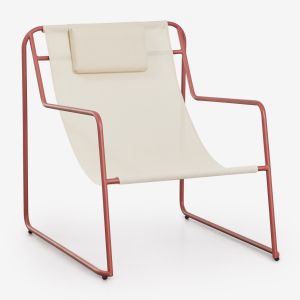 Hamac avec coussin et accoudoirs en acier Lorvian Terracota - Neuf