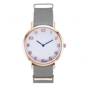 Montre-Bracelet Zhoulianfa Pour Homme Et Femme, Cadran A Quartz Analogique, Bracelet En Nylon, Gris - Neuf