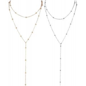 Kal-Longue En Y Collier Personnalisé, Or Bijoux Femme, Bohème Collier Long Femme, Avec Boîte À Bijoux, Chaîne Longue Élégante, Pour Femmes,Ensemble De Chaînes - Neuf
