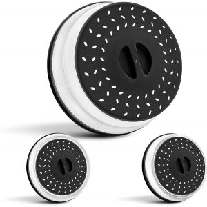 Marque Française-Cloche Micro Ondes-sans BPA-Garantie A Vie-Couvercle Micro-Ondes 3en1-Cloche pour Micro Onde Retractable,Anti Vapeur et Fonction Passoire-Accessoire.[L10] - Neuf