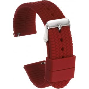 Kal-Bracelet De Montre En Silicone De 22 Mm De Largeur Avec Boucle En Acier Inoxydable Plaqué, Libération Rapide, Bracelet En Caoutchouc Souple Pour Hommes Et Femmes, Rouge Foncé - Neuf