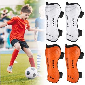 Lot De 2 Paires De Protège-Tibias De Football Pour Enfants, Protège-Jambes Pour Adolescents, Protège-Jambes De Football Unisexes Et Respirants - Neuf