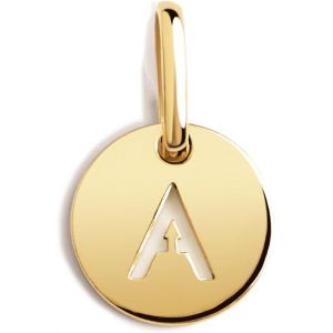 Kal-- Mini Medallion Letter. Pendentif Initiale En Argent Sterling 925 Avec Finition Plaquée Or 18 Kt. À Combiner Avec Un Collier. Bijoux Pour Femme. Lettre A-Z. - Neuf
