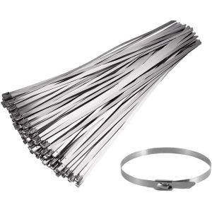 CHECARZHN--NO1-Lot De 100 Attaches De Câble En Acier Inoxydable 200 Mm X 4,6 Mm - Neuf