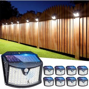Lampe Solaire Ext&eacute;rieur D&eacute;tecteur De Mouvement[8 Pack], 3 Modes Spot Solaire Exterieur Ip65 Etanche Lumiere Solaire Exterieur Eclairage Exterieur Solaire Pour Jardin, Garage, Patio - Neuf