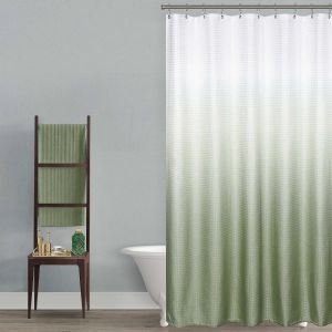 Vert Sauge Rideau De Douche, Ombre De Tissu De Printemps Bobo Douche-Woo Pour Un D&eacute;cor De Salle De Bains, Accroch&eacute; Ensemble, Le Vert Et Le Blanc, 72 Pouces - Neuf
