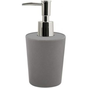KAL-Distributeur De Savon ¿Takeo¿ ¿ Avec Doseur Couleur Acier Inox ¿ Distributeur De Lotion ¿ 400 Ml - Eco Friendly Fibres Naturelles Bambou ¿ Gris - Neuf