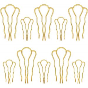 10 Pcs &Eacute;pingle &Agrave; Chignon &Eacute;pingle &Agrave; Cheveux En Alliage De Zinc &Eacute;pingle &Agrave; Cheveux En Forme De U 4 Dents &Eacute;pingle &Agrave; Cheveux De Style Dame Torsion &Eacute;pingle &Agrave; Cheveux Dor&eacute; Bricolage Pour Femme Fille - Neuf