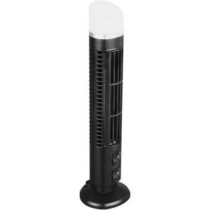 Ventilateur Tour sans Pales, Oscillation à 90 Degrés, Refroidissement Silencieux 34 DB, Compact et Portable, Prise USB ou Batterie pour la Maison ou le bureau. (BLACK) - Neuf