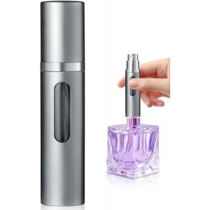 KALANKA-8ml Vaporisateur Parfum Rechargeable,Bouteille Parfum Voyage,Atomiseur Parfum Verre,Mini Flacon de Parfum Vide (8ml Gris) - Neuf
